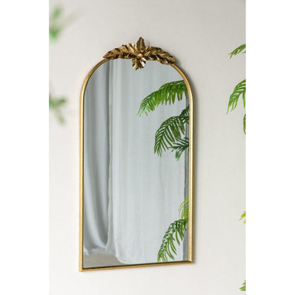 A&B Home 24" x 42" Bundle of 20 Gold Arched Metal Frame Wall-Mounted Mirror With Leaf Accent