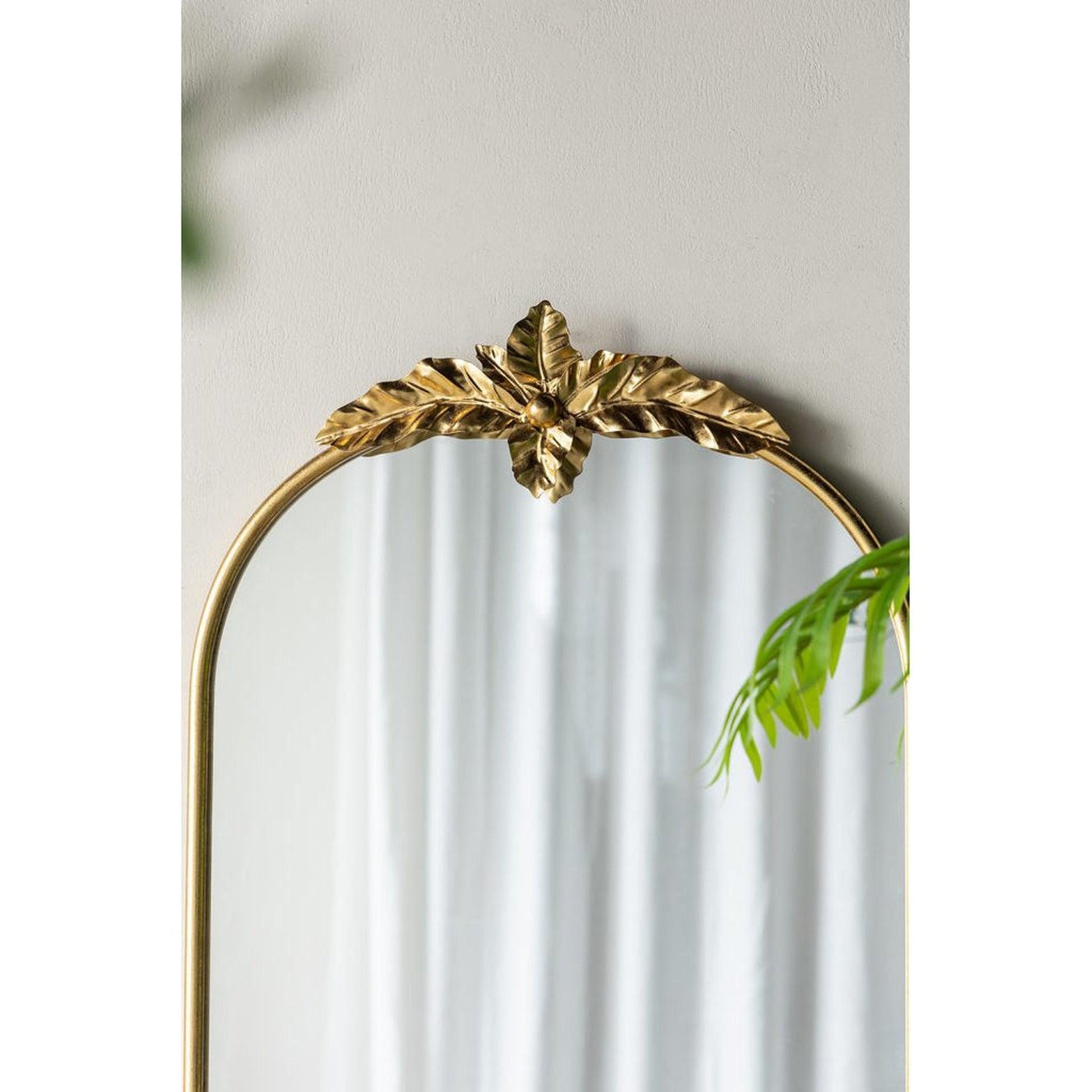 A&B Home 24" x 42" Bundle of 20 Gold Arched Metal Frame Wall-Mounted Mirror With Leaf Accent
