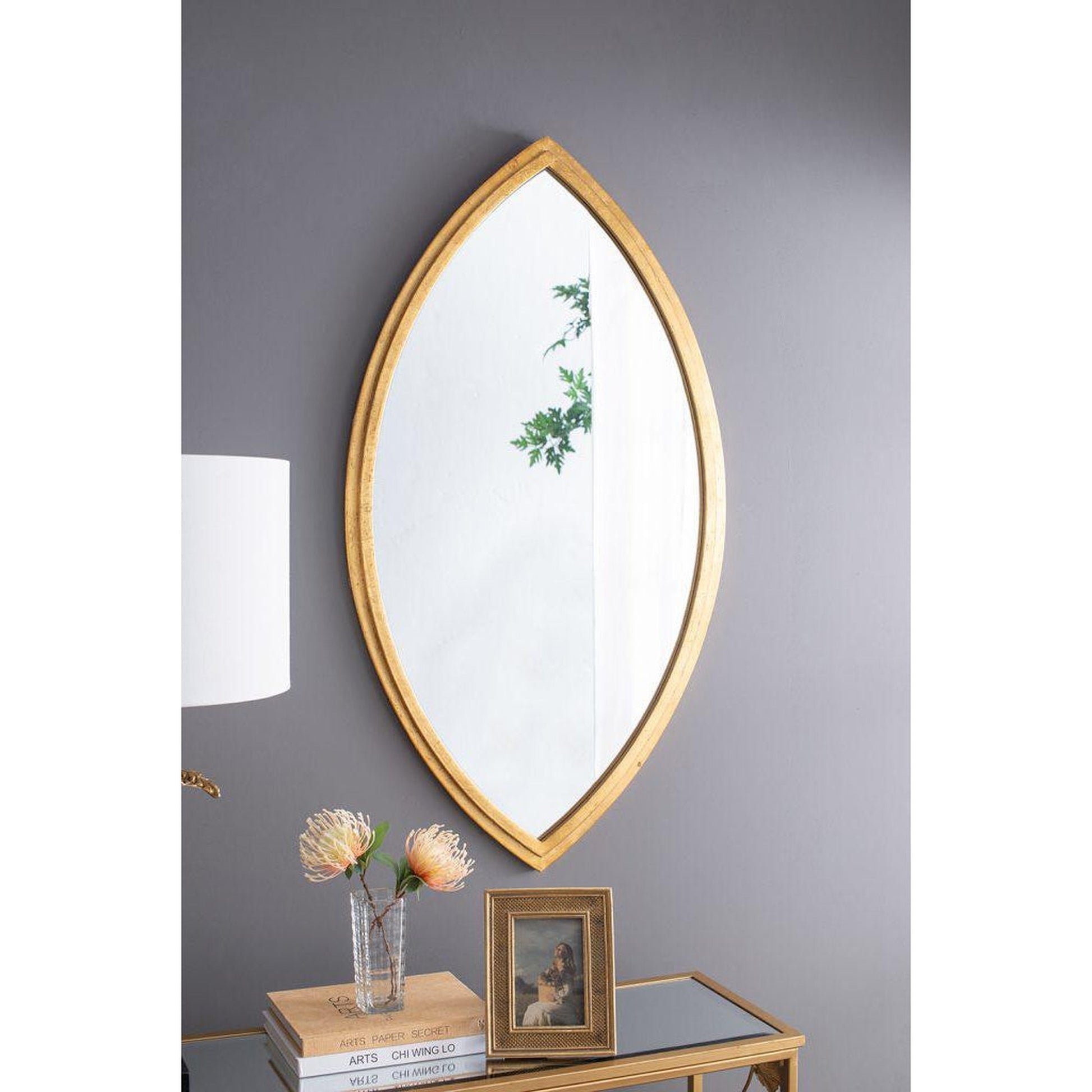 A&B Home 24" x 43" Bundle of 15 Dynamic Shape Gold Metal Frame Wall-Mounted Mirror