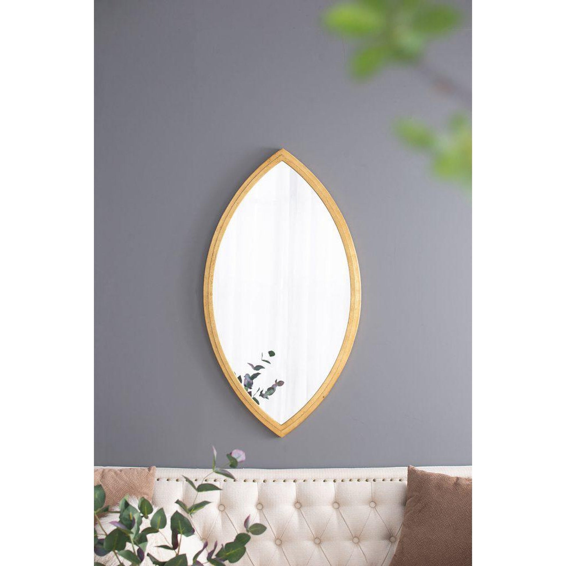 A&B Home 24" x 43" Bundle of 15 Dynamic Shape Gold Metal Frame Wall-Mounted Mirror