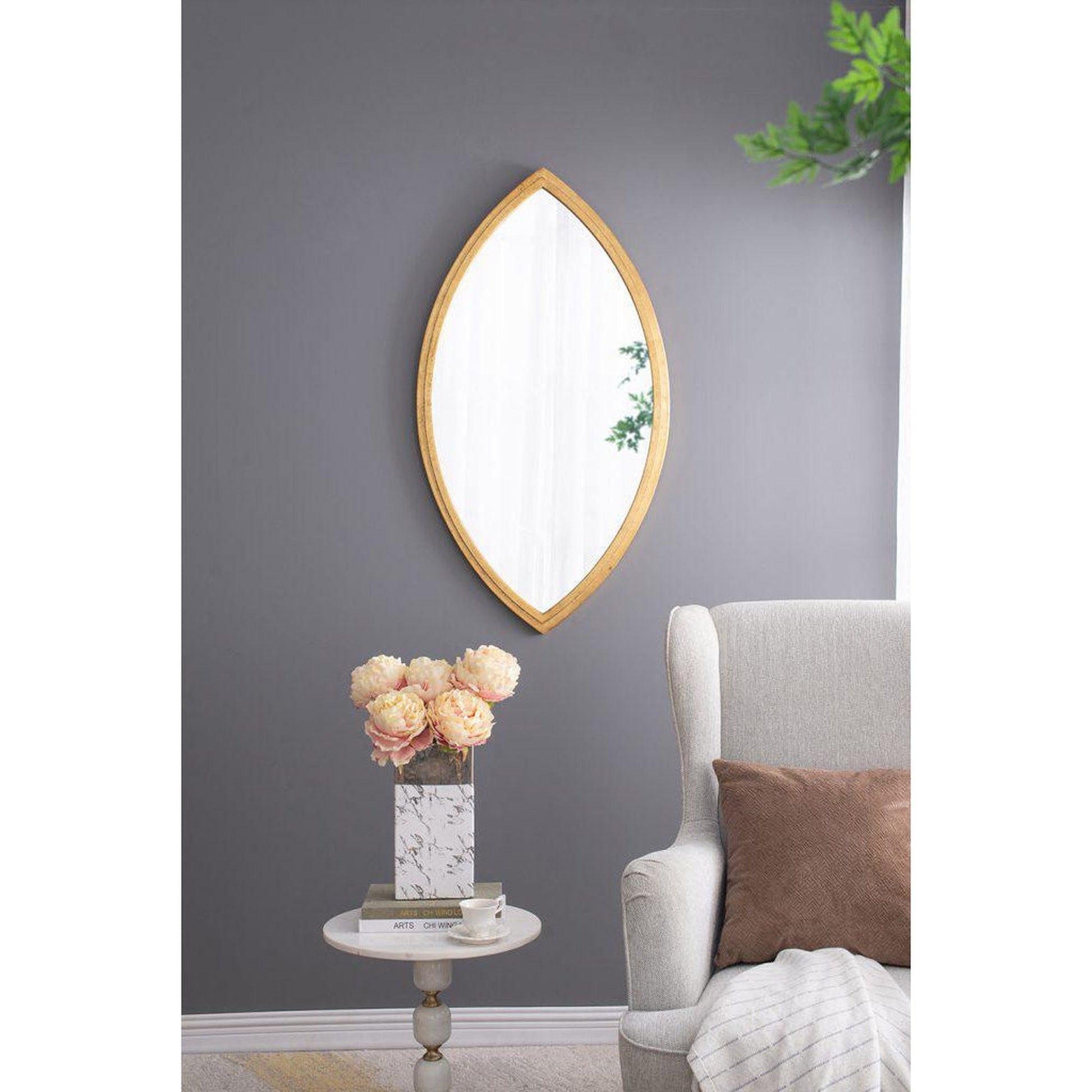 A&B Home 24" x 43" Bundle of 15 Dynamic Shape Gold Metal Frame Wall-Mounted Mirror