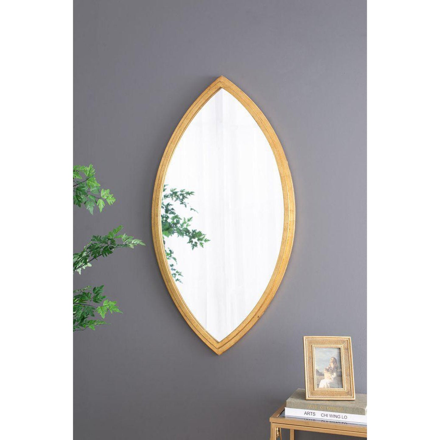 A&B Home 24" x 43" Bundle of 15 Dynamic Shape Gold Metal Frame Wall-Mounted Mirror