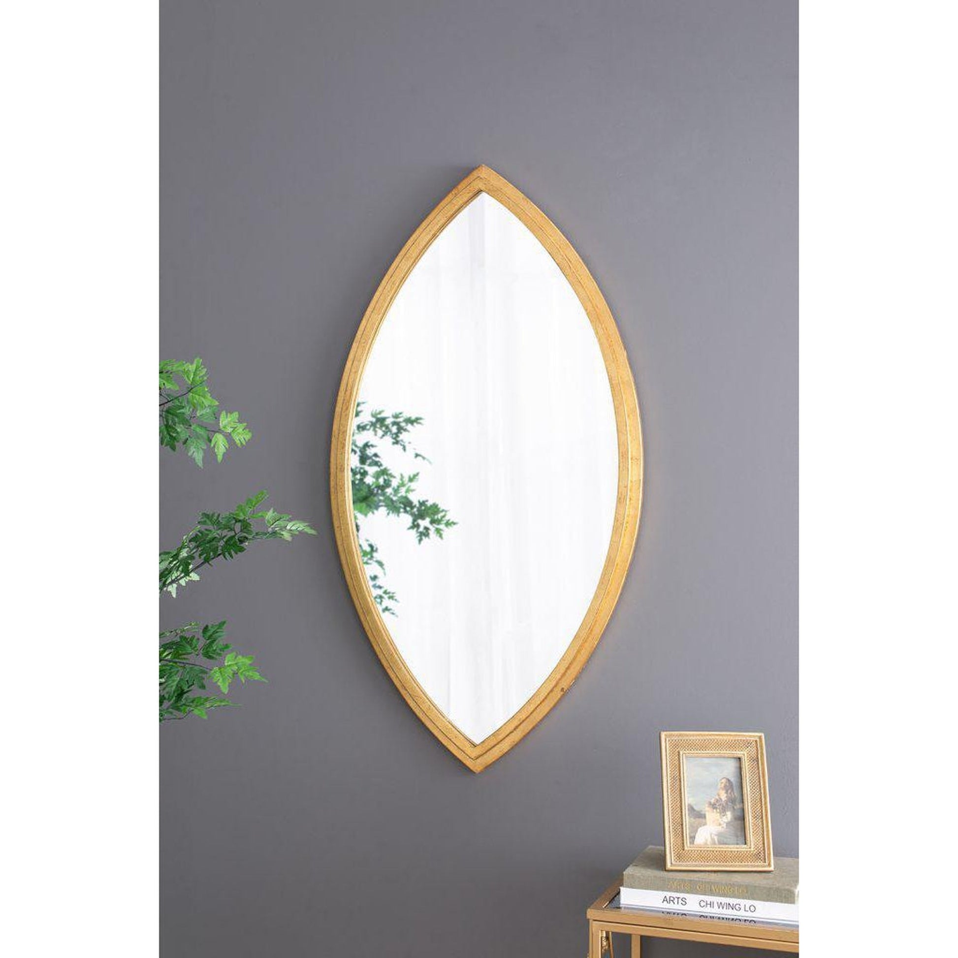 A&B Home 24" x 43" Bundle of 15 Dynamic Shape Gold Metal Frame Wall-Mounted Mirror