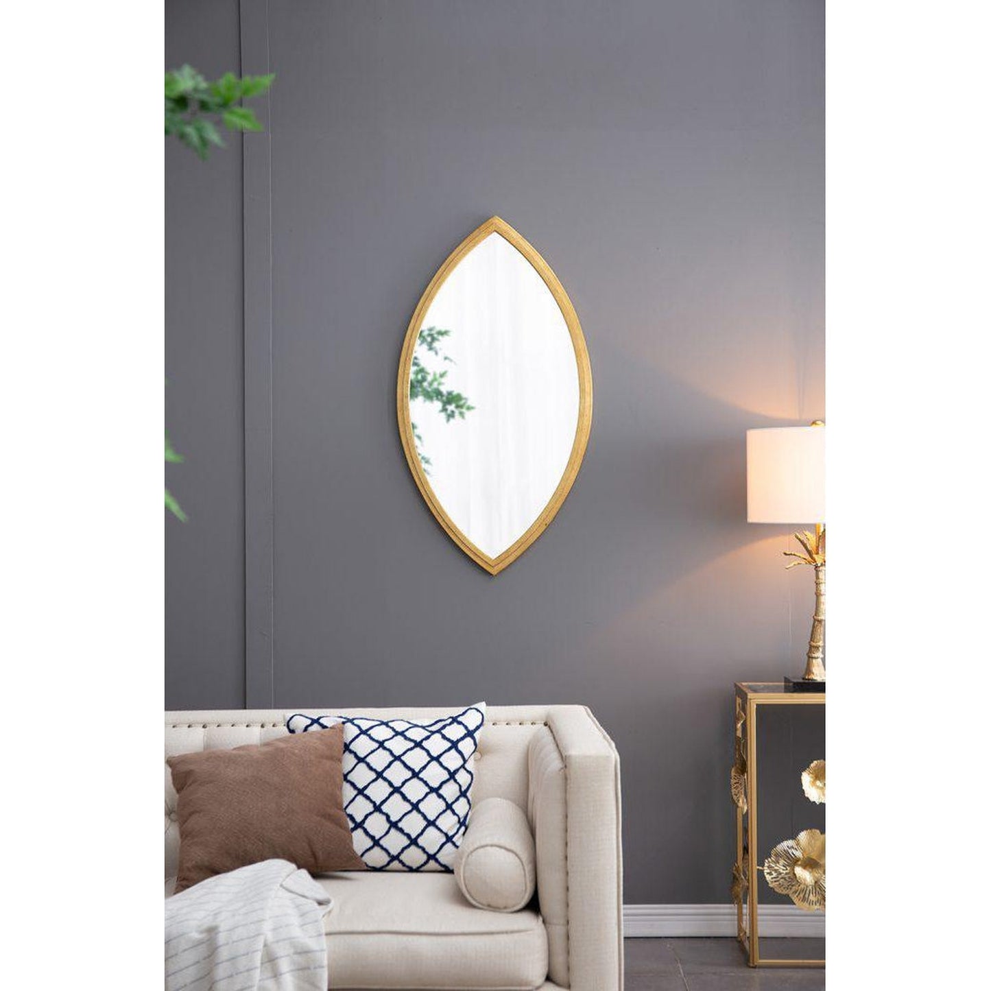 A&B Home 24" x 43" Bundle of 15 Dynamic Shape Gold Metal Frame Wall-Mounted Mirror