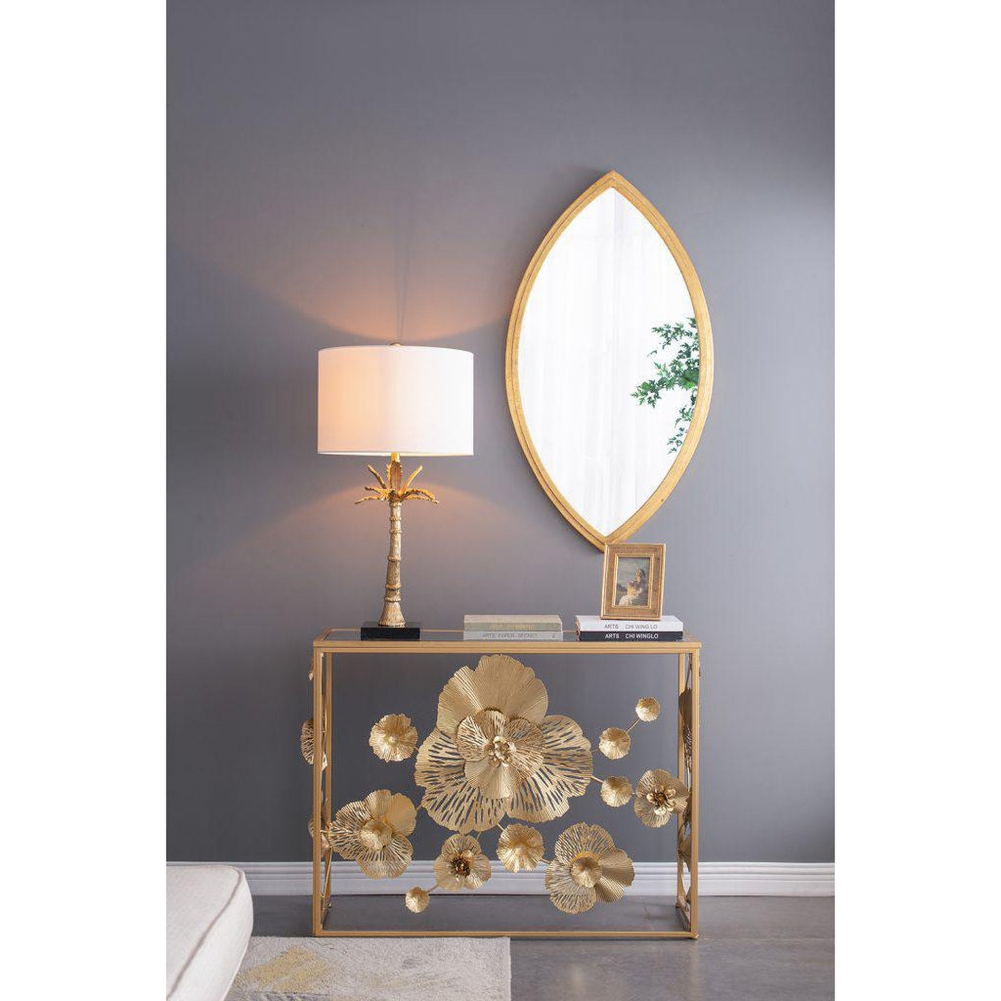 A&B Home 24" x 43" Bundle of 9 Dynamic Shape Gold Metal Frame Wall-Mounted Mirror