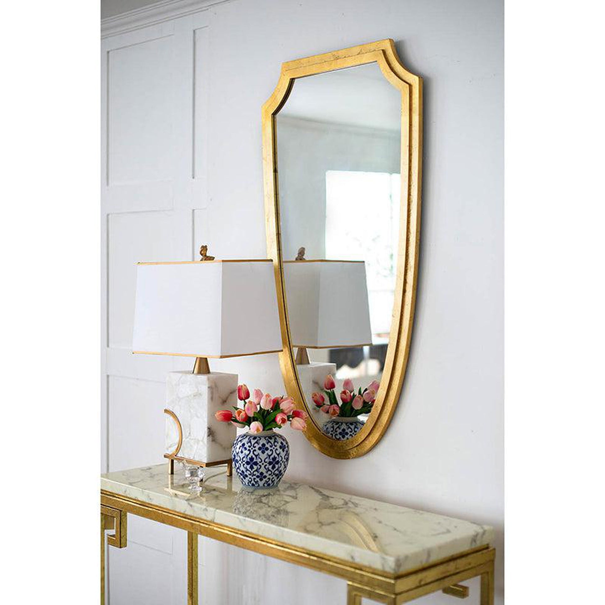 A&B Home 24" x 46" Bundle of 12 Gold Metal Frame Wall-Mounted Mirror