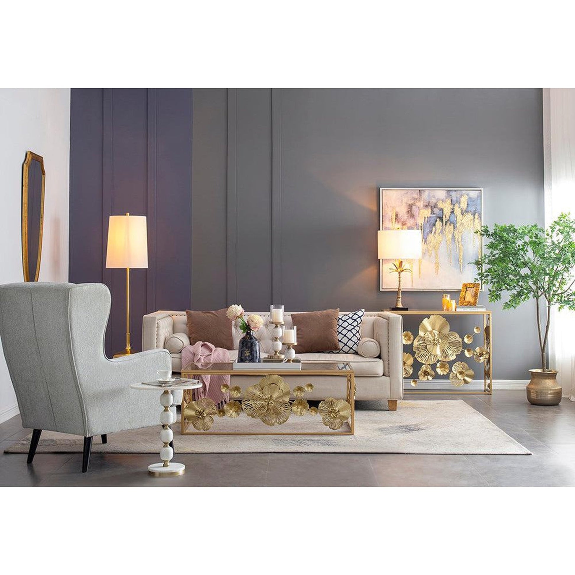 A&B Home 24" x 46" Bundle of 12 Gold Metal Frame Wall-Mounted Mirror