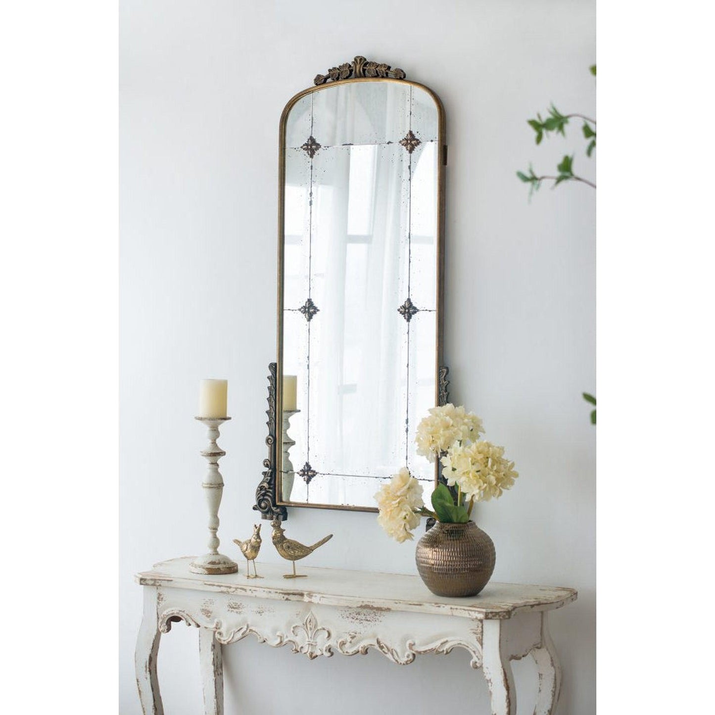 A&B Home 24" x 49" Bundle of 15 Rectangular Antique Gold Metal Frame Wall-Mounted Mirror