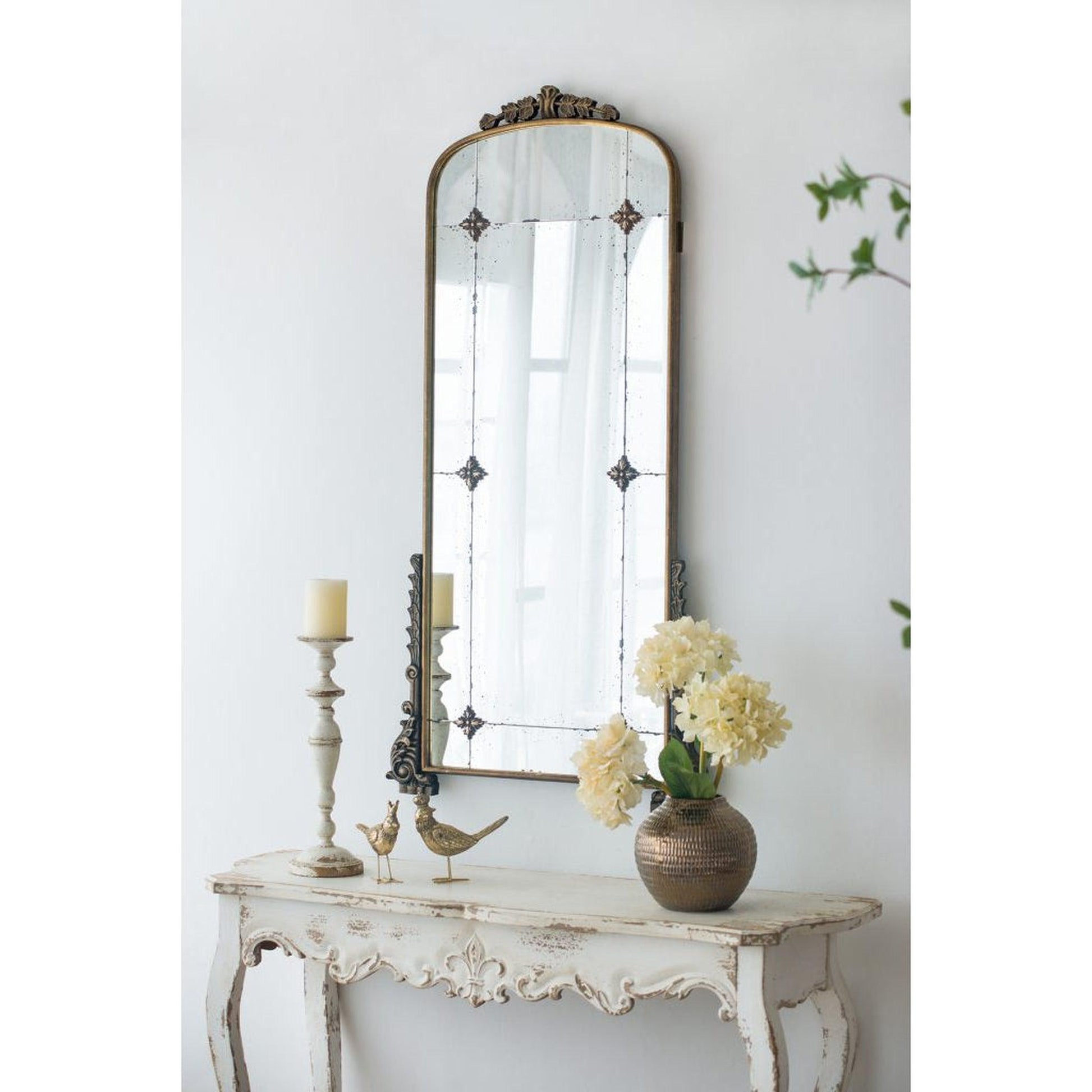 A&B Home 24" x 49" Bundle of 15 Rectangular Antique Gold Metal Frame Wall-Mounted Mirror