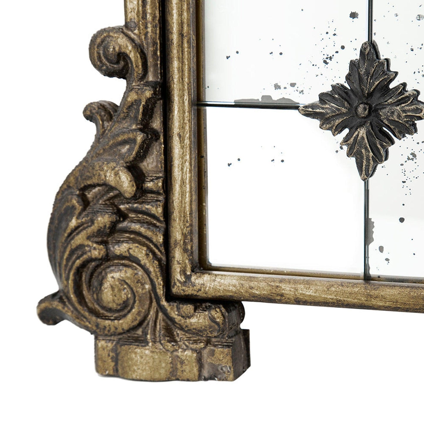 A&B Home 24" x 49" Bundle of 15 Rectangular Antique Gold Metal Frame Wall-Mounted Mirror