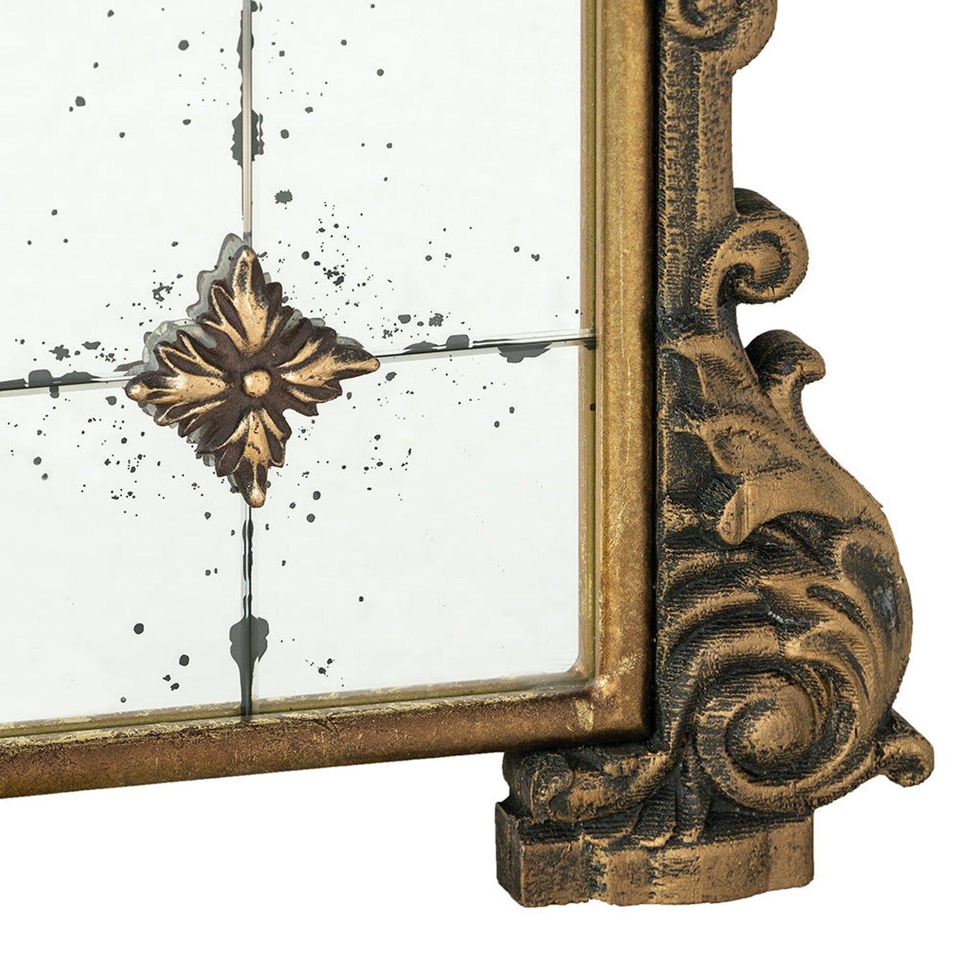 A&B Home 24" x 49" Bundle of 9 Rectangular Antique Gold Metal Frame Wall-Mounted Mirror