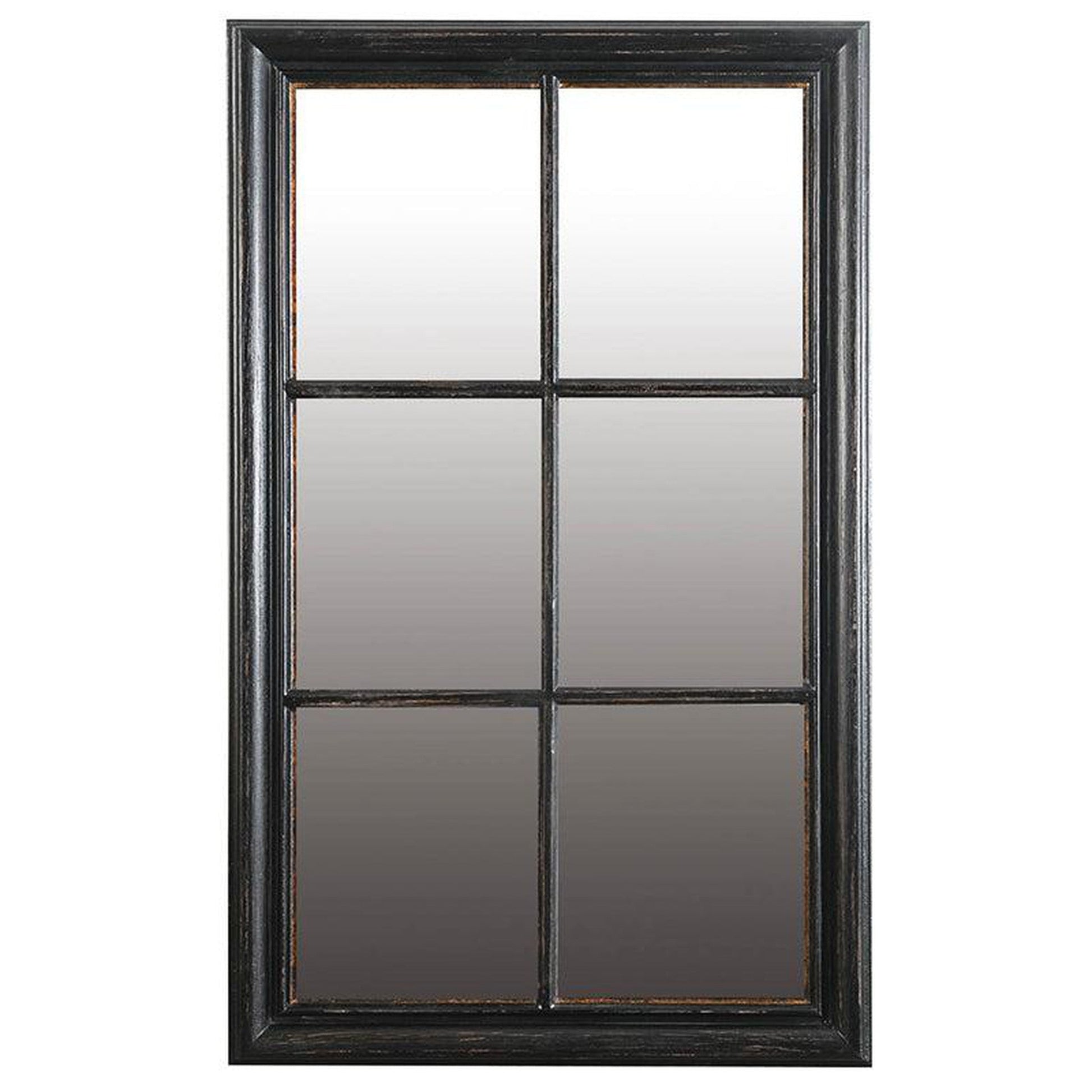 A&B Home 25" x 41" Bundle of 11 Rectangular Distressed Black Wooden Frame Wall-Mounted Mirror