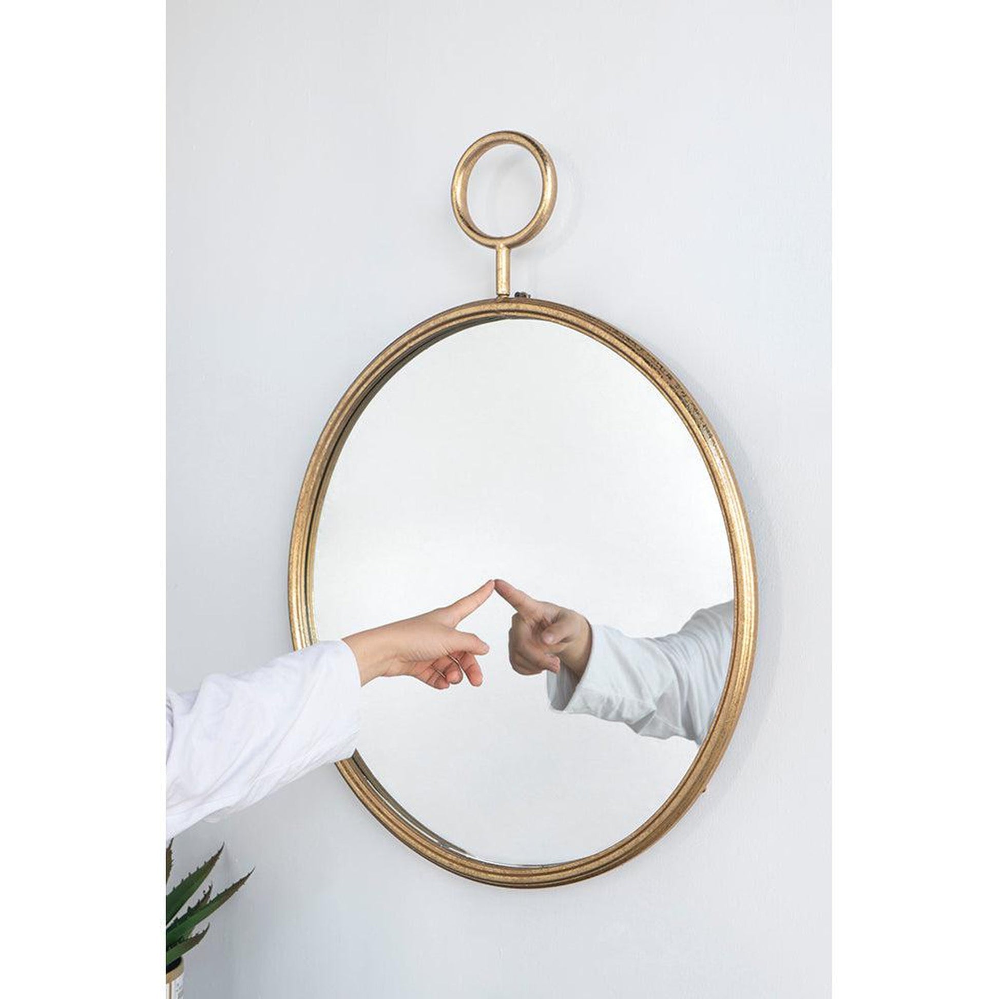 A&B Home 26" x 32" Bundle of 18 Round Gold Frame Wall-Mounted Mirror