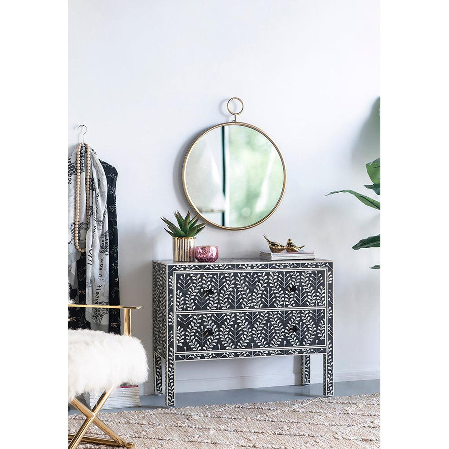 A&B Home 26" x 32" Bundle of 25 Round Gold Frame Wall-Mounted Mirror