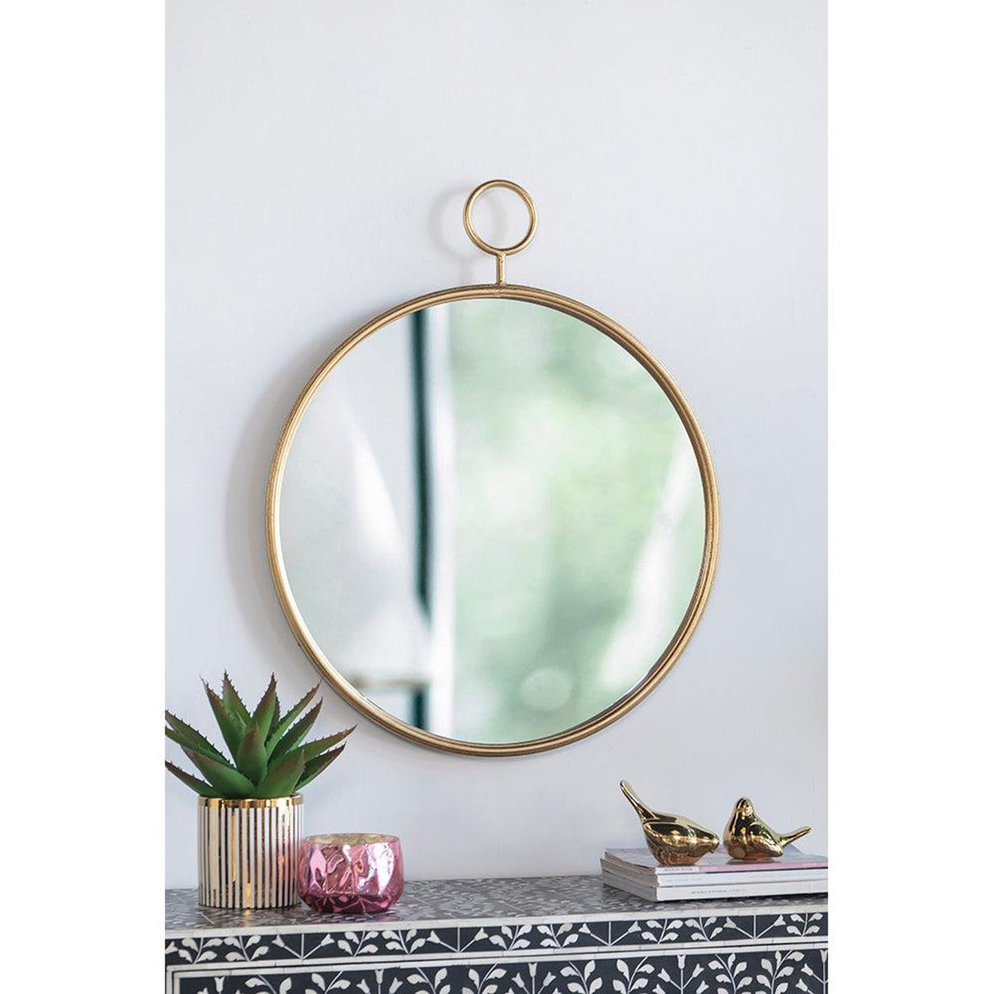 A&B Home 26" x 32" Bundle of 25 Round Gold Frame Wall-Mounted Mirror