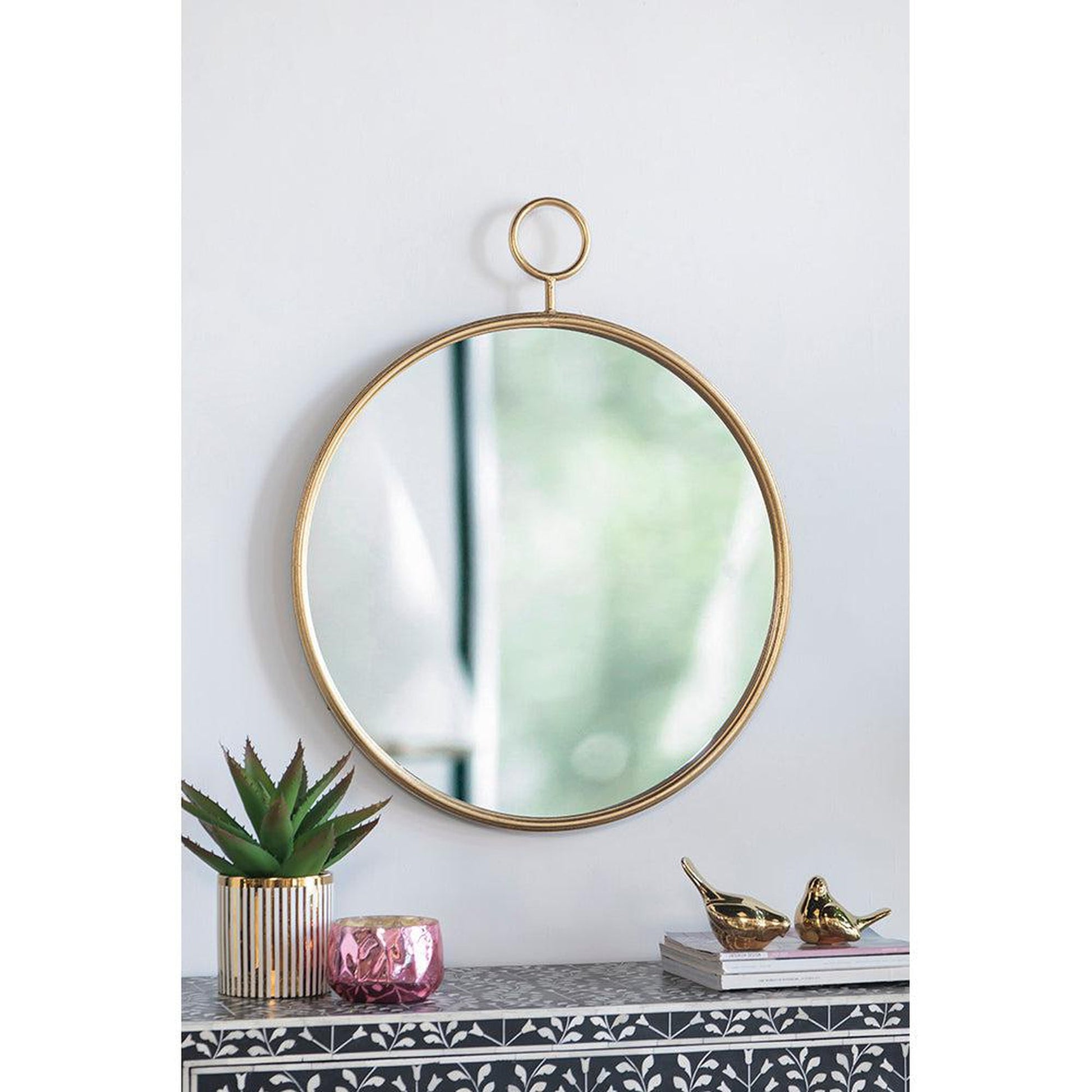 A&B Home 26" x 32" Bundle of 25 Round Gold Frame Wall-Mounted Mirror