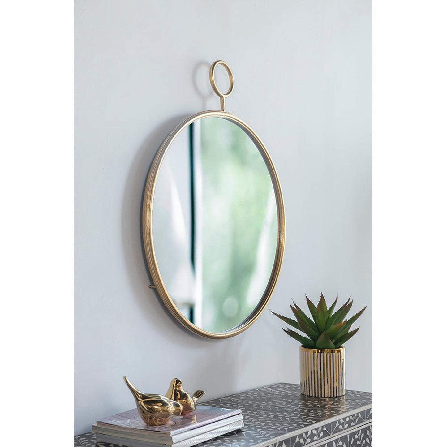 A&B Home 26" x 32" Bundle of 25 Round Gold Frame Wall-Mounted Mirror