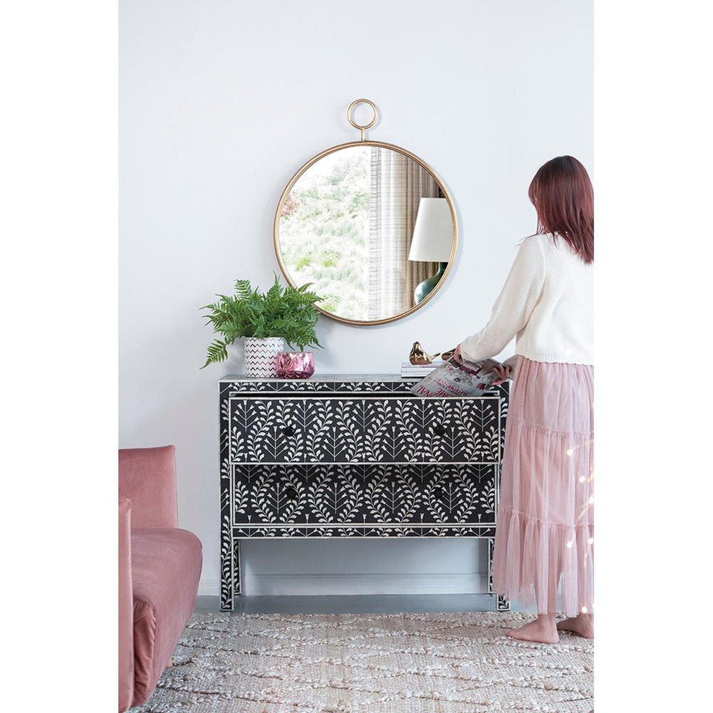 A&B Home 26" x 32" Bundle of 25 Round Gold Frame Wall-Mounted Mirror