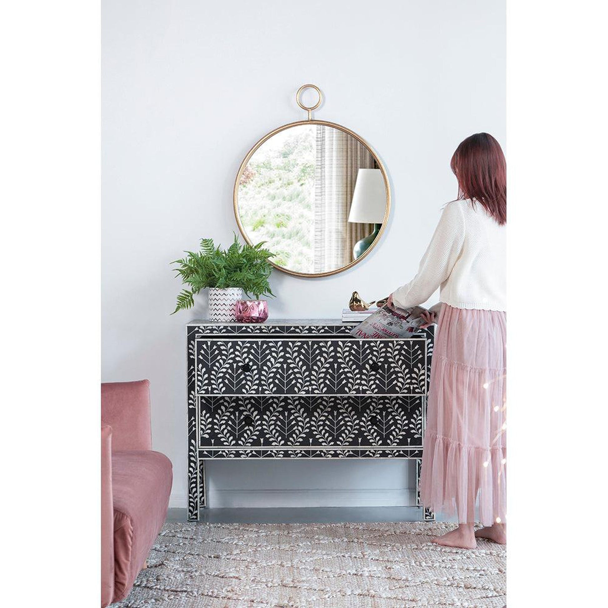 A&B Home 26" x 32" Bundle of 25 Round Gold Frame Wall-Mounted Mirror