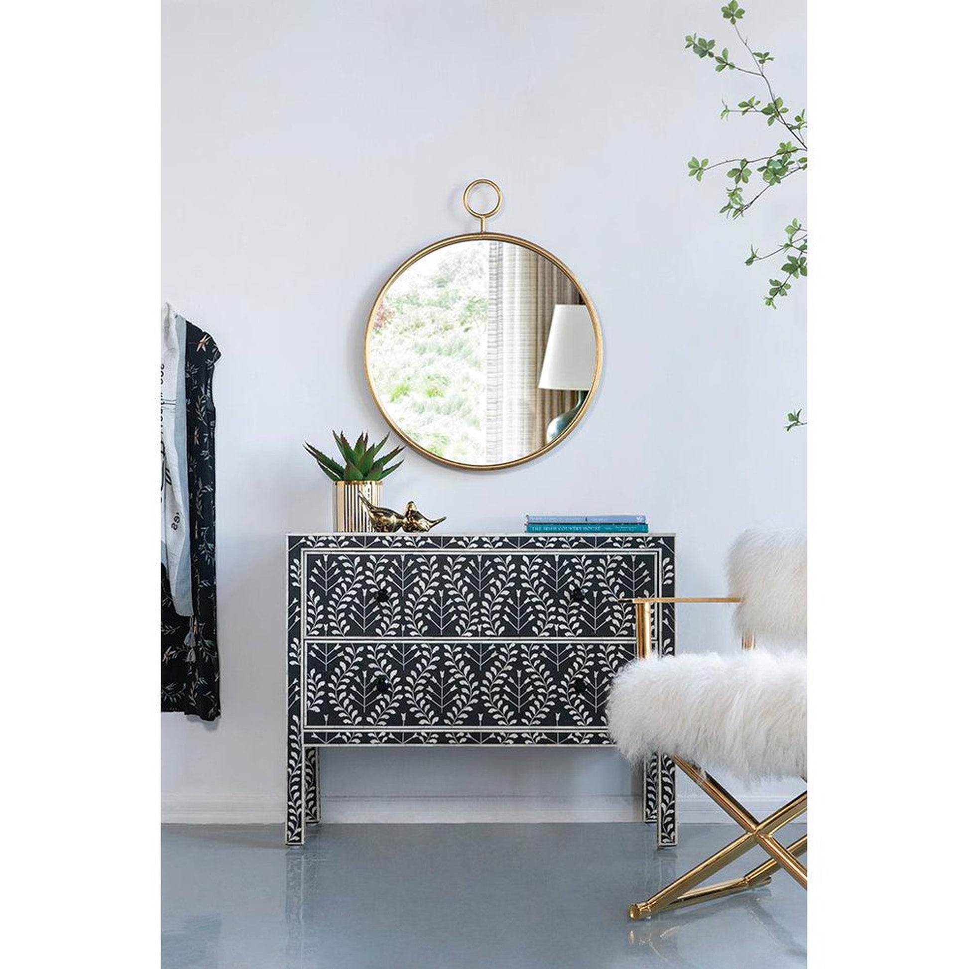 A&B Home 26" x 32" Bundle of 25 Round Gold Frame Wall-Mounted Mirror