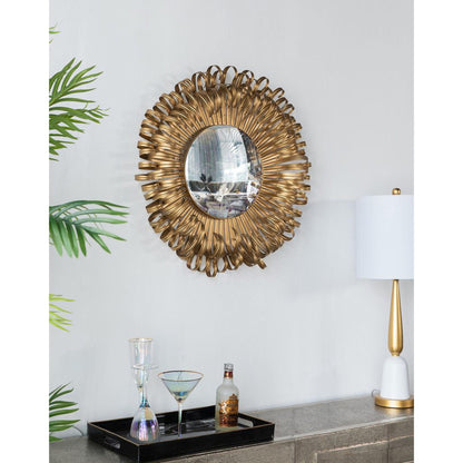 A&B Home 27" x 27" Bundle of 8 Sunburst Gold Metal Frame Wall-Mounted Mirror