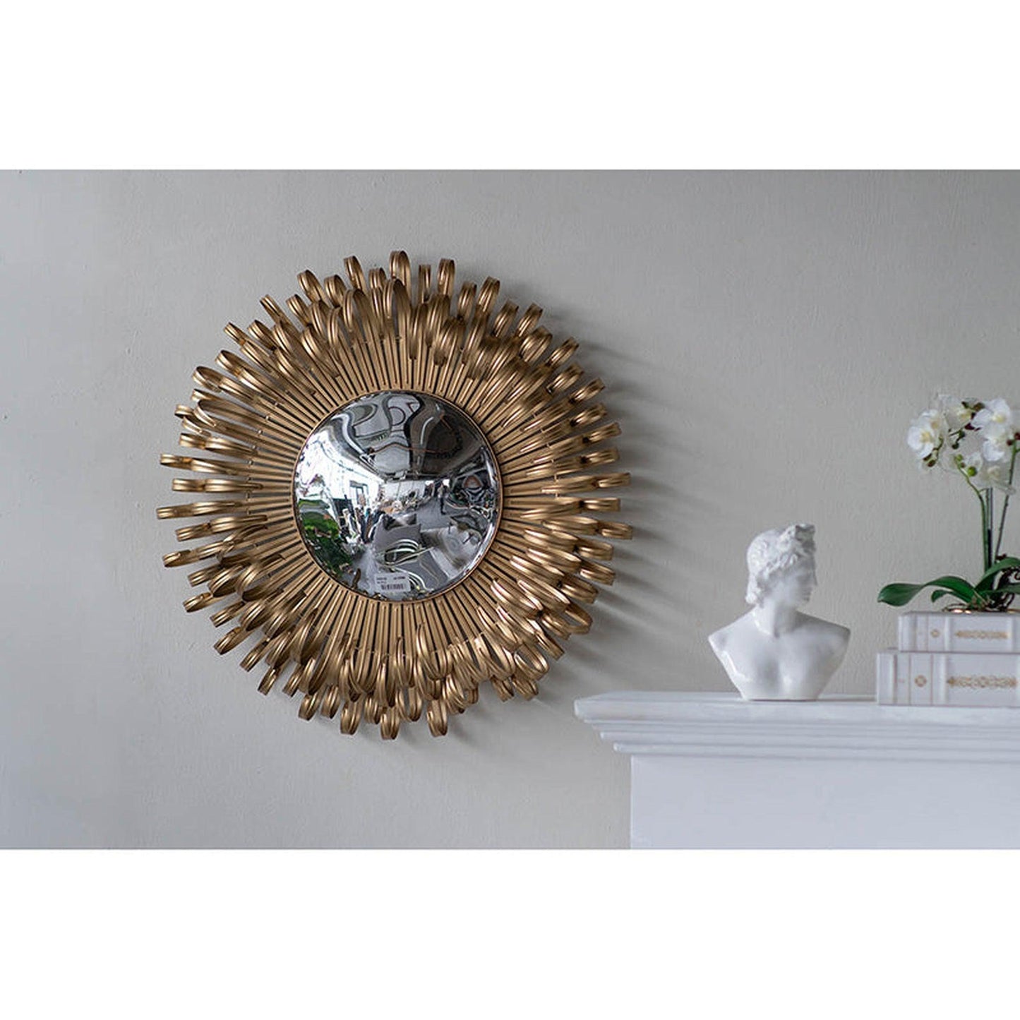 A&B Home 27" x 27" Bundle of 8 Sunburst Gold Metal Frame Wall-Mounted Mirror