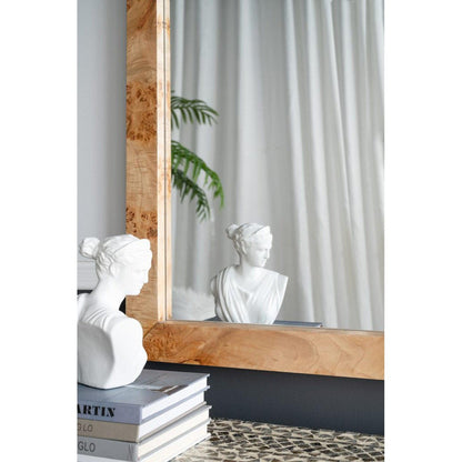 A&B Home 28" x 40" Bundle of 10 Brown Rectangular Burl Wood Framed Wall-Mounted Body Mirror