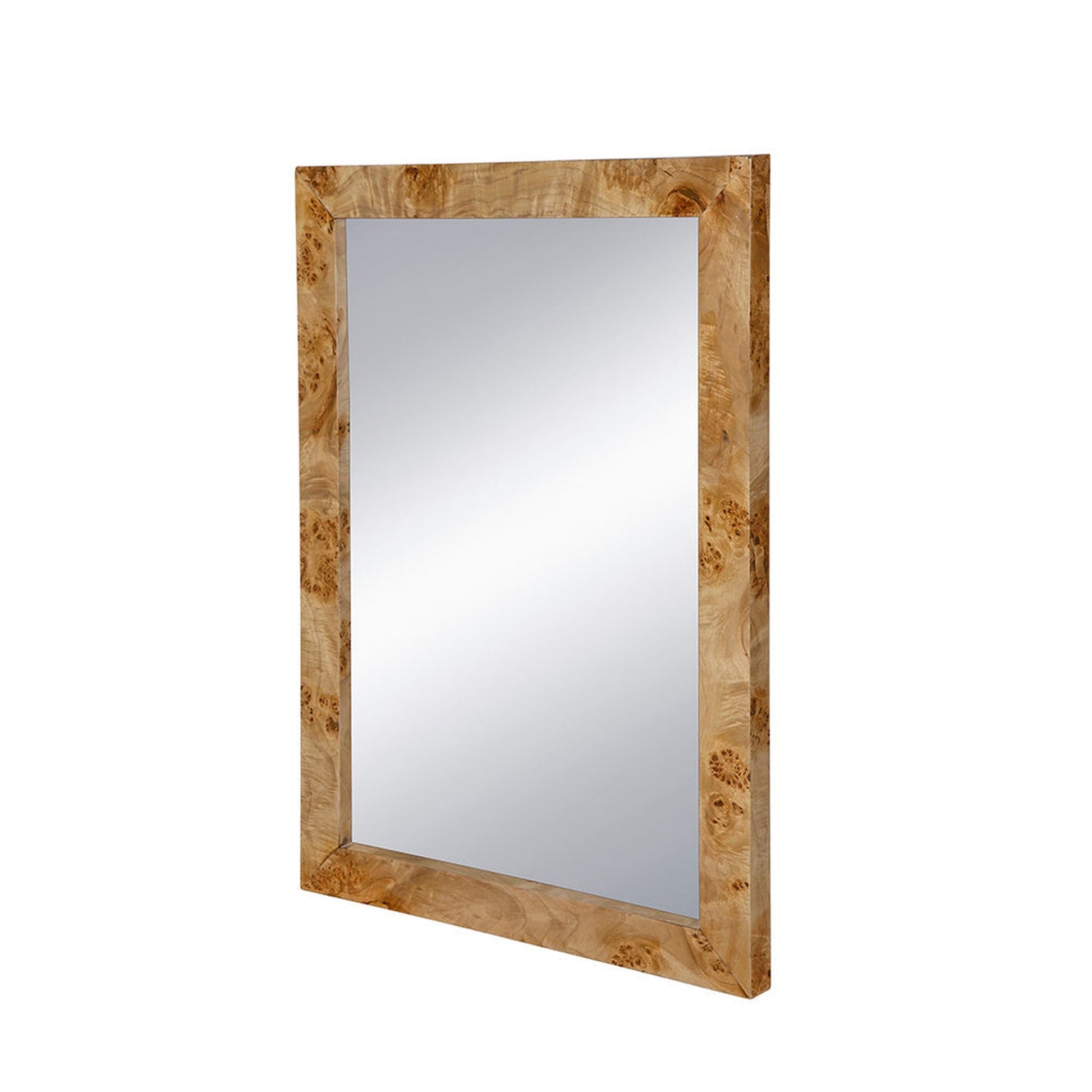 A&B Home 28" x 40" Bundle of 7 Brown Rectangular Burl Wood Framed Wall-Mounted Body Mirror