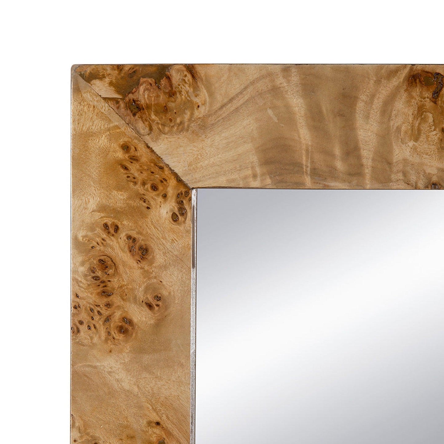 A&B Home 28" x 40" Bundle of 7 Brown Rectangular Burl Wood Framed Wall-Mounted Body Mirror