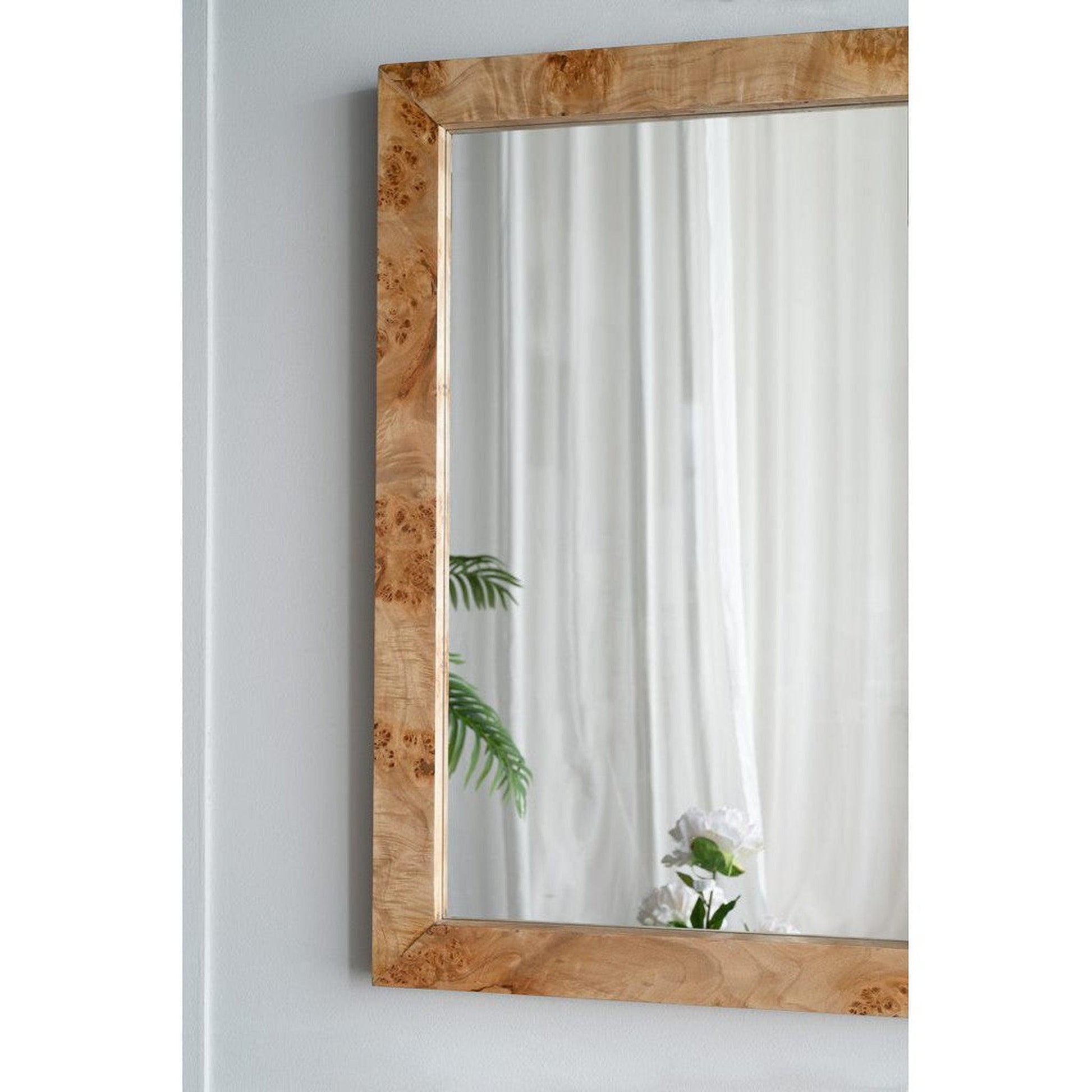 A&B Home 28" x 40" Bundle of 7 Brown Rectangular Burl Wood Framed Wall-Mounted Body Mirror