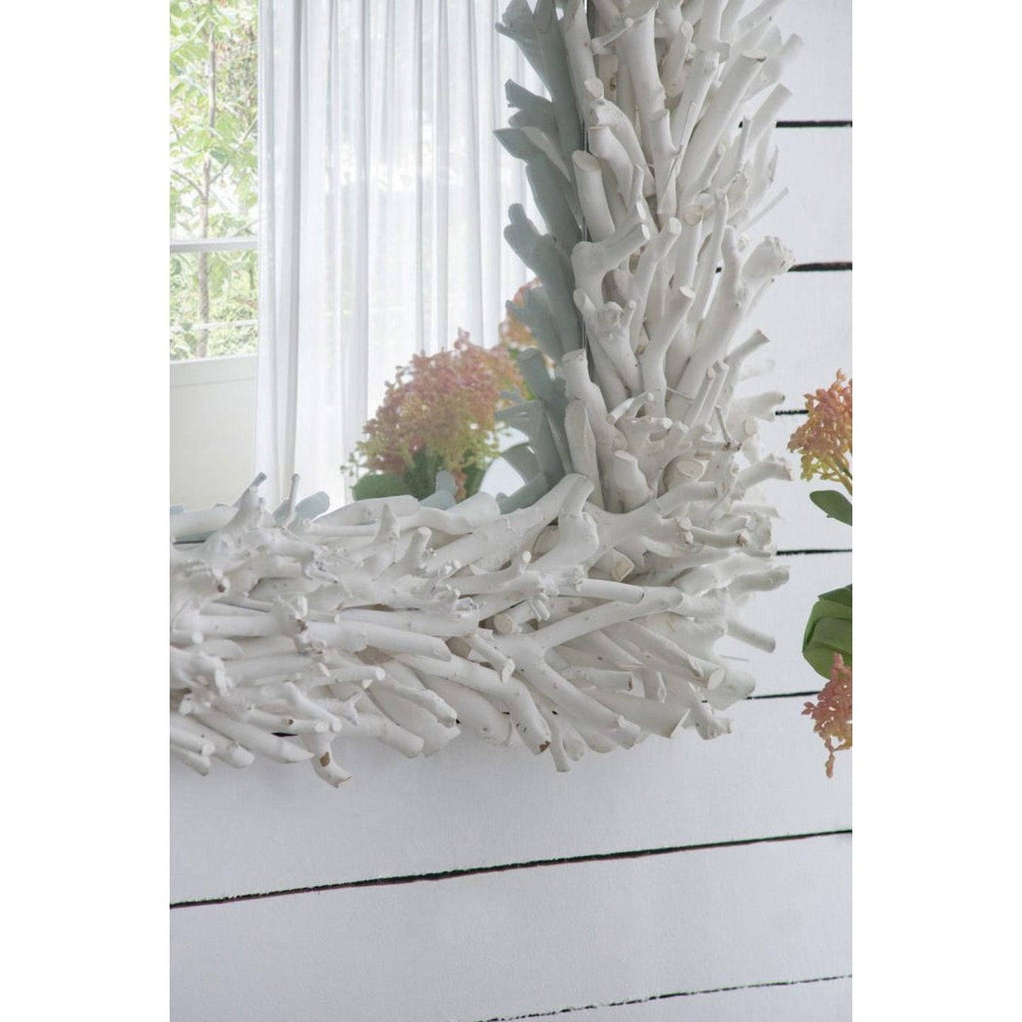 A&B Home 29" x 23" Bundle of 18 Rectangular White Cool Rustic Vibe Wooden Frame Wall-Mounted Mirror