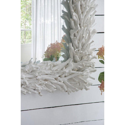 A&B Home 29" x 23" Bundle of 18 Rectangular White Cool Rustic Vibe Wooden Frame Wall-Mounted Mirror