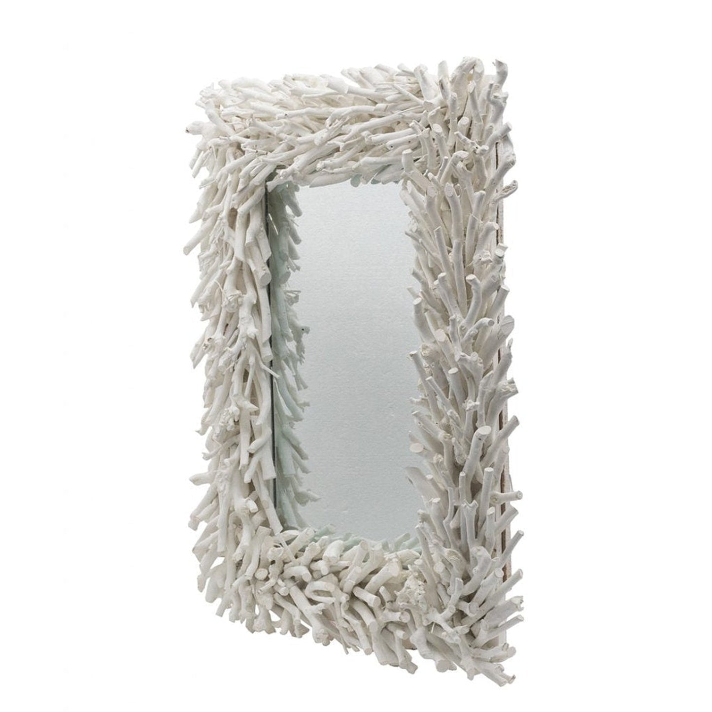 A&B Home 29" x 23" Bundle of 18 Rectangular White Cool Rustic Vibe Wooden Frame Wall-Mounted Mirror