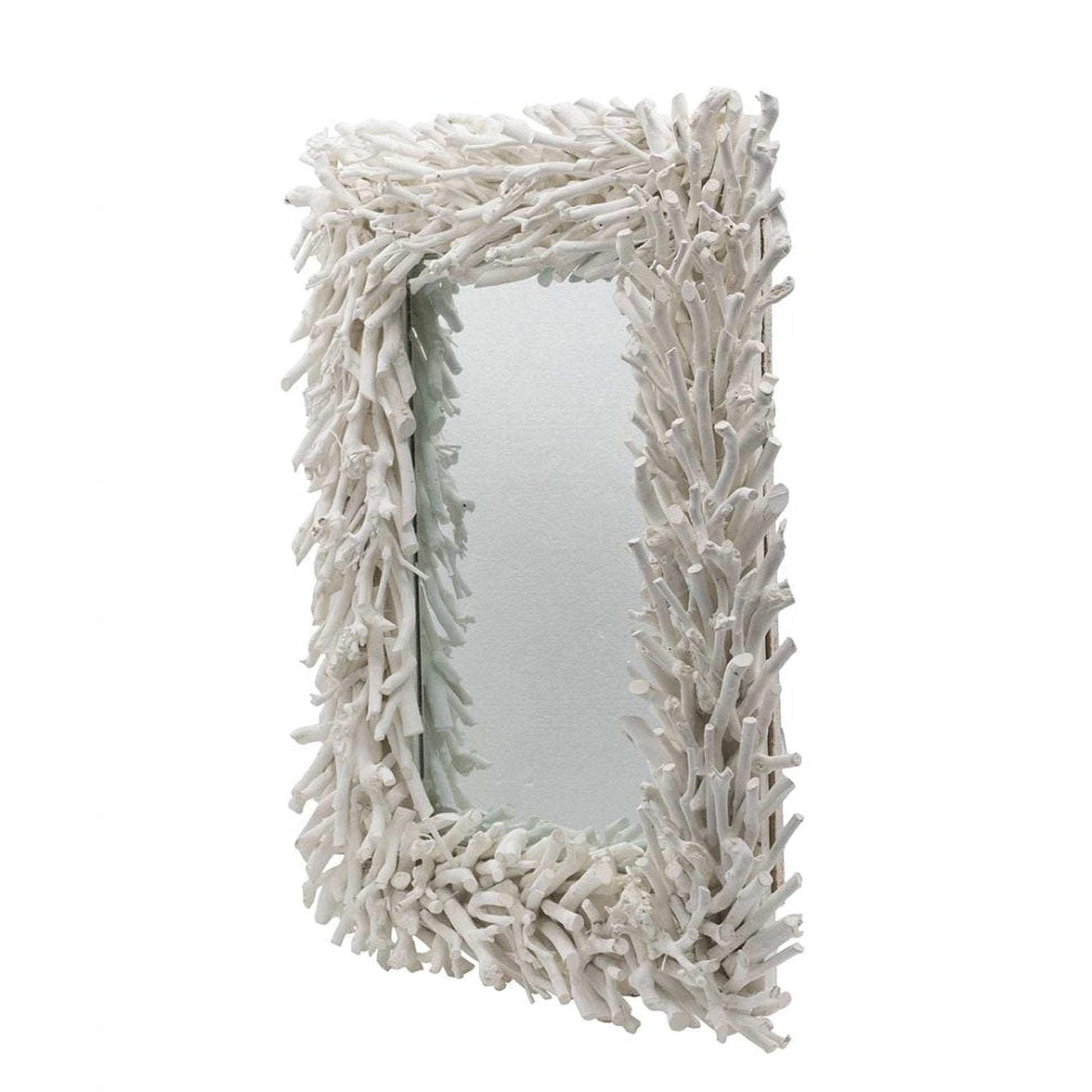 A&B Home 29" x 23" Bundle of 18 Rectangular White Cool Rustic Vibe Wooden Frame Wall-Mounted Mirror