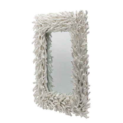 A&B Home 29" x 23" Bundle of 18 Rectangular White Cool Rustic Vibe Wooden Frame Wall-Mounted Mirror