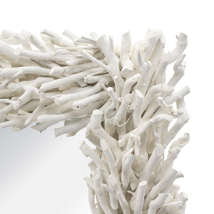 A&B Home 29" x 23" Bundle of 18 Rectangular White Cool Rustic Vibe Wooden Frame Wall-Mounted Mirror