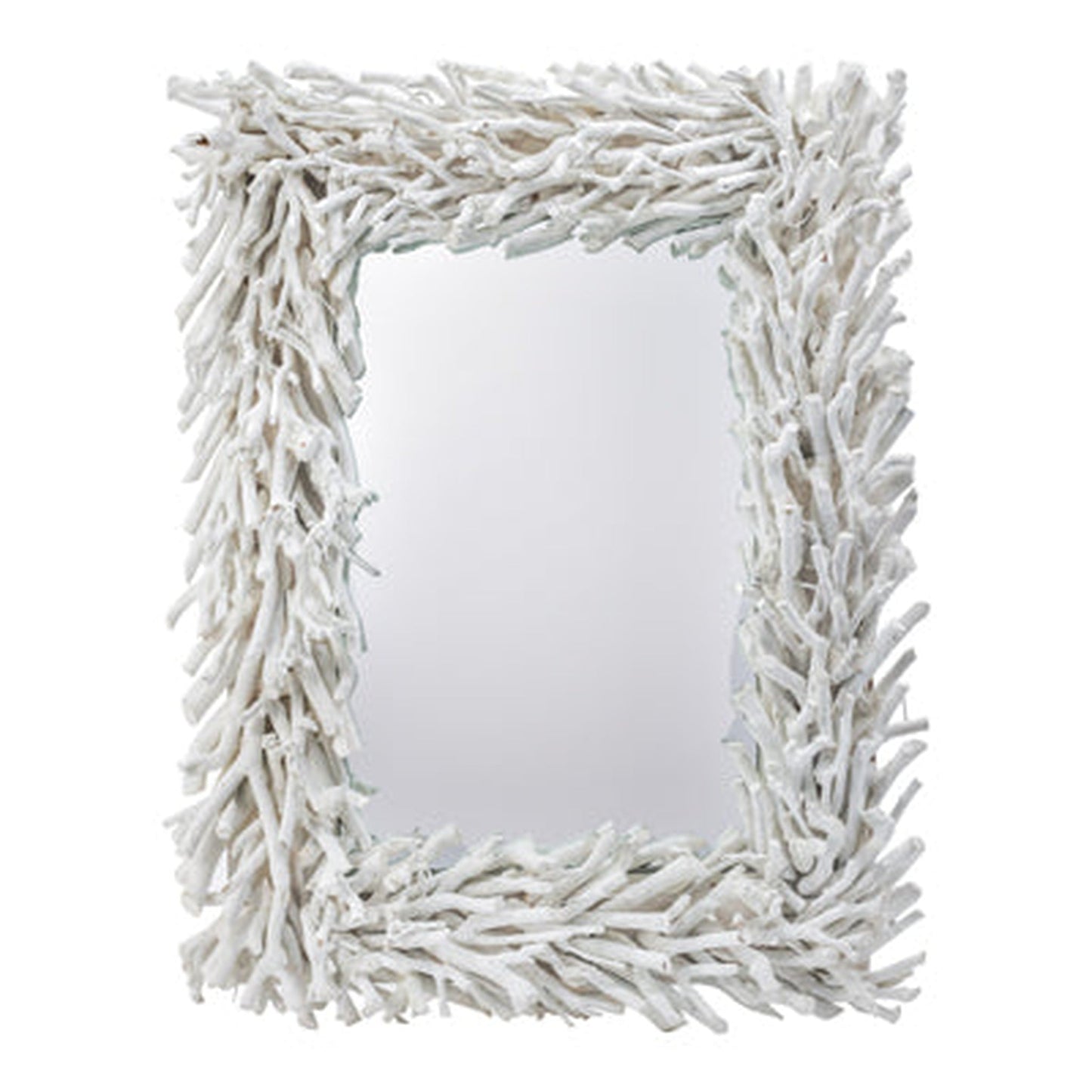 A&B Home 29" x 23" Bundle of 18 Rectangular White Cool Rustic Vibe Wooden Frame Wall-Mounted Mirror