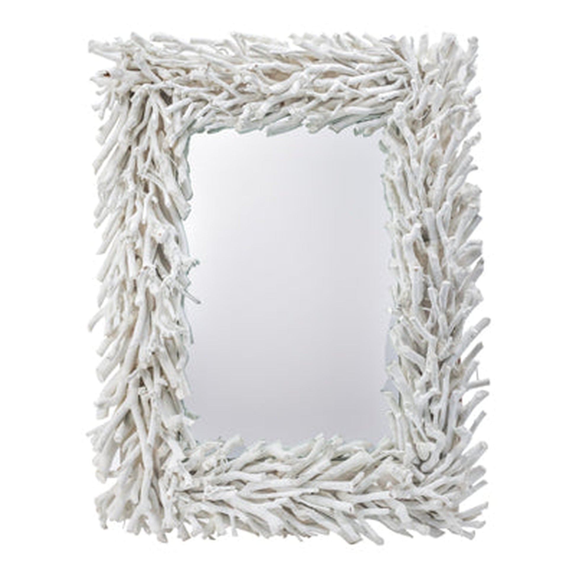 A&B Home 29" x 23" Bundle of 18 Rectangular White Cool Rustic Vibe Wooden Frame Wall-Mounted Mirror