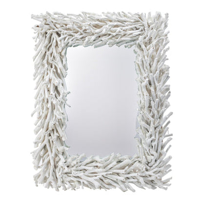 A&B Home 29" x 23" Bundle of 18 Rectangular White Cool Rustic Vibe Wooden Frame Wall-Mounted Mirror