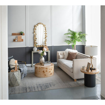 A&B Home 29" x 51" Bundle of 12 Arched Gold Metal Frame Wall-Mounted Mirror With Golden Leaf Accent