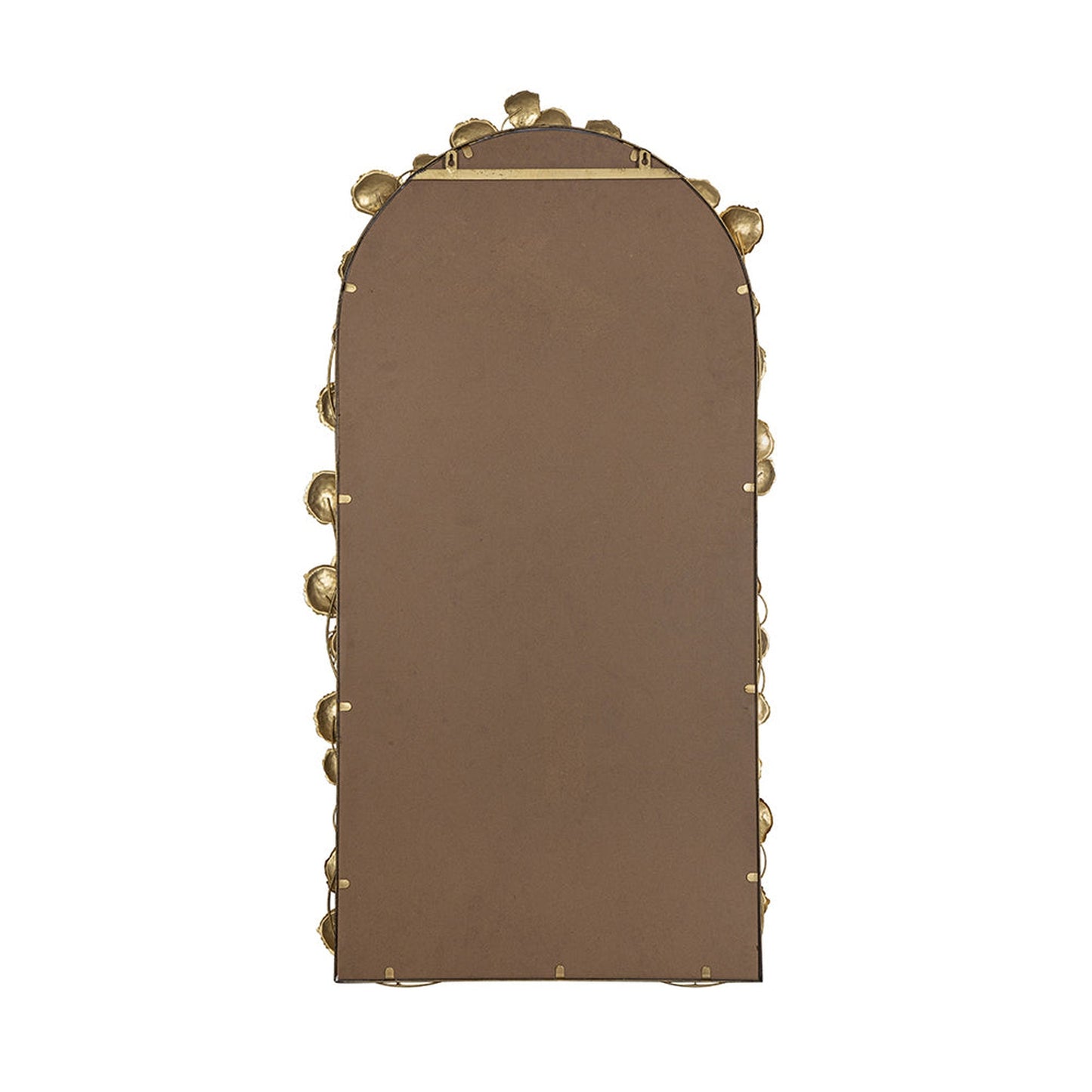 A&B Home 29" x 51" Bundle of 12 Arched Gold Metal Frame Wall-Mounted Mirror With Golden Leaf Accent