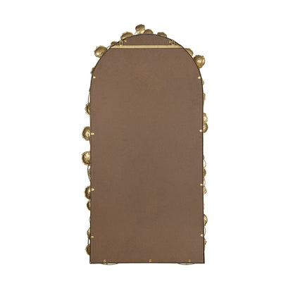 A&B Home 29" x 51" Bundle of 12 Arched Gold Metal Frame Wall-Mounted Mirror With Golden Leaf Accent
