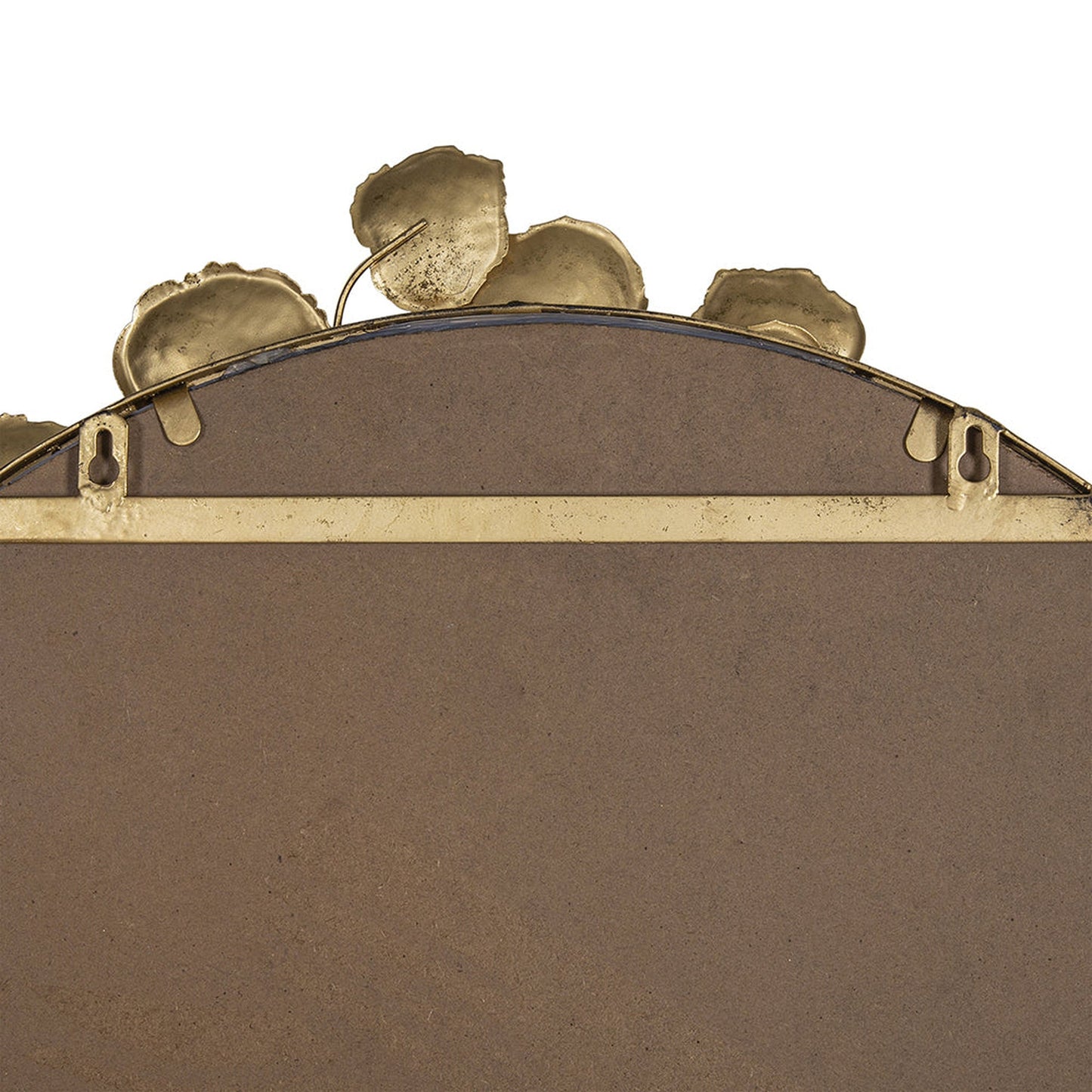 A&B Home 29" x 51" Bundle of 12 Arched Gold Metal Frame Wall-Mounted Mirror With Golden Leaf Accent