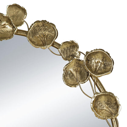 A&B Home 29" x 51" Bundle of 12 Arched Gold Metal Frame Wall-Mounted Mirror With Golden Leaf Accent