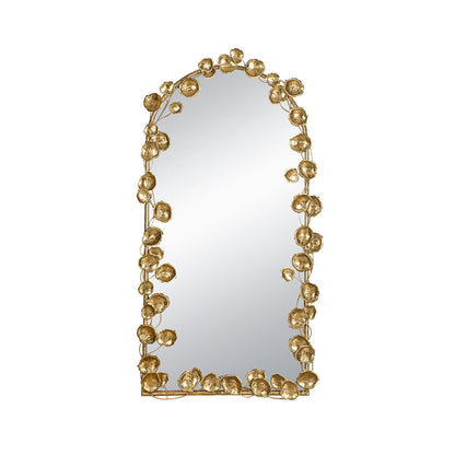 A&B Home 29" x 51" Bundle of 12 Arched Gold Metal Frame Wall-Mounted Mirror With Golden Leaf Accent