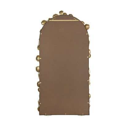 A&B Home 29" x 51" Bundle of 8 Arched Gold Metal Frame Wall-Mounted Mirror With Golden Leaf Accent