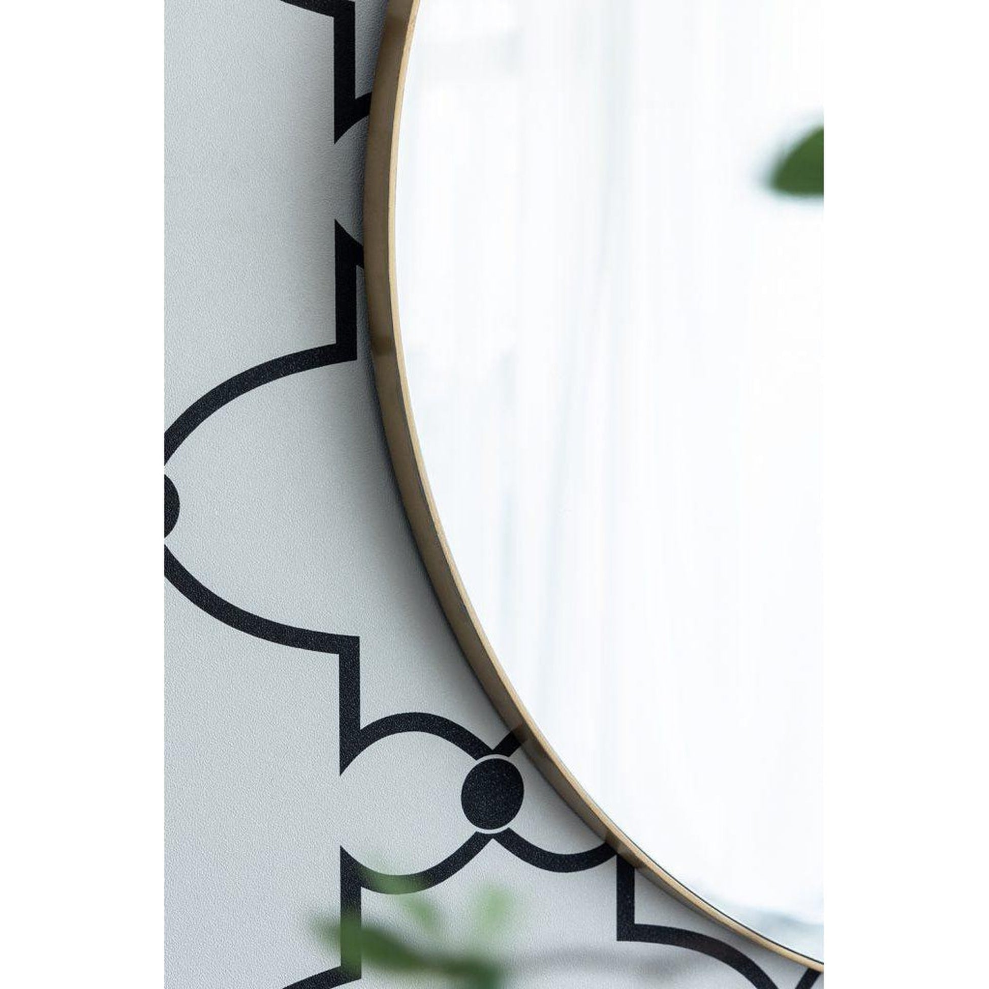 A&B Home 30" x 30" Bundle of 15 Circular Gold Wooden Frame Wall-Mounted Mirror