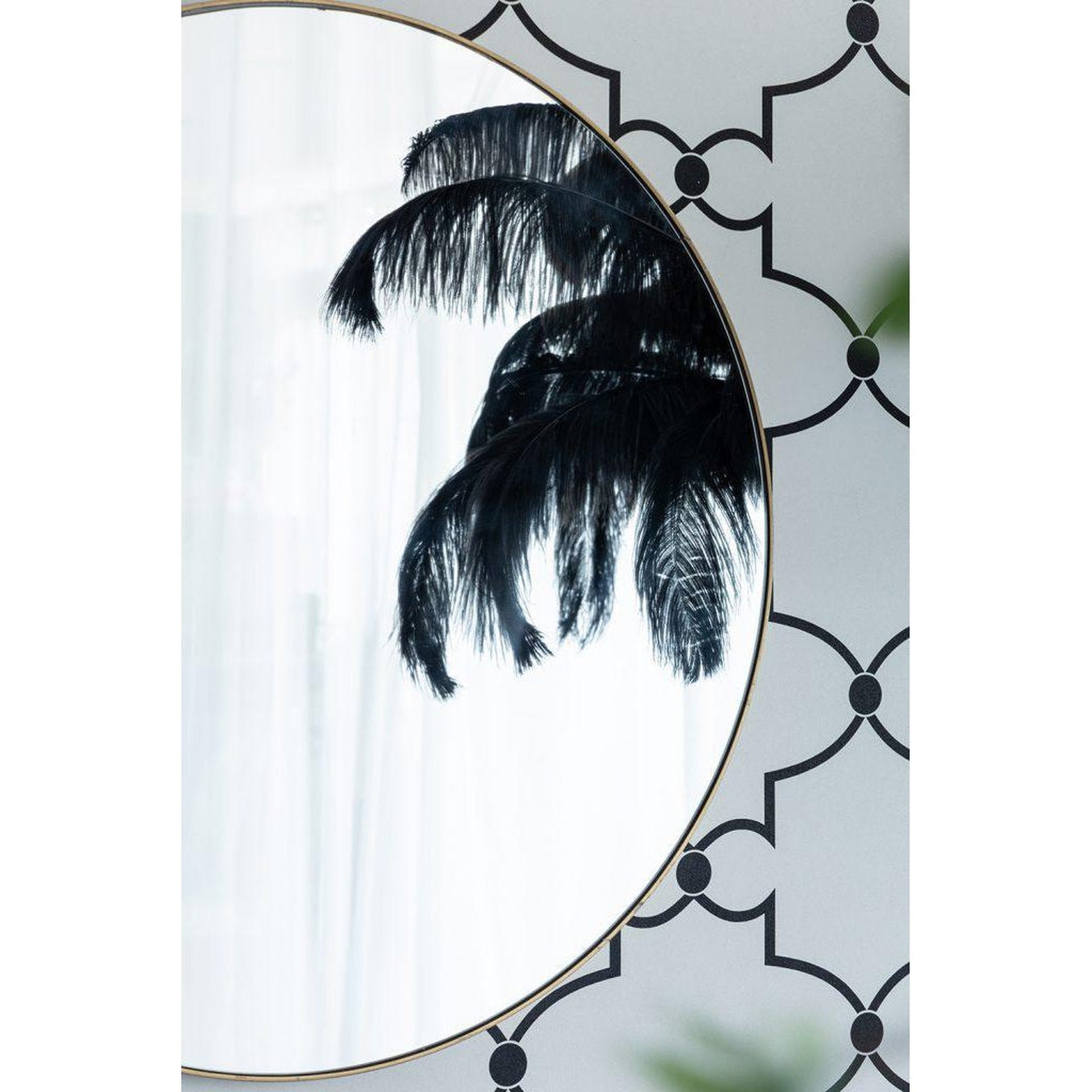 A&B Home 30" x 30" Bundle of 15 Circular Gold Wooden Frame Wall-Mounted Mirror