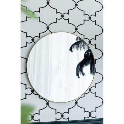 A&B Home 30" x 30" Bundle of 15 Circular Gold Wooden Frame Wall-Mounted Mirror