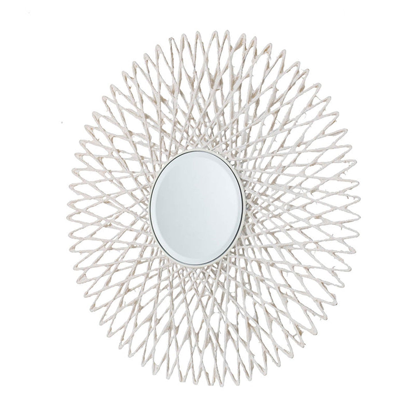 A&B Home 30" x 30" Bundle of 16 Circular Starburst White and Black Framed Wall-Mounted Mirror